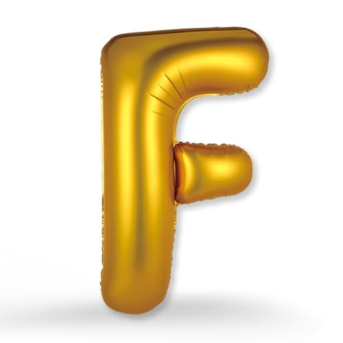 FUNXGO XXL Groß Folienballon Buchstaben F Gold -Riesen Alphabet ca. 100m - Verstärktes Material - Helium oder Luftfüllung - Perfekt für Geburtstag, Hochzeit, Party Dekoration & JGA - Ballon F Gold von FUNXGO