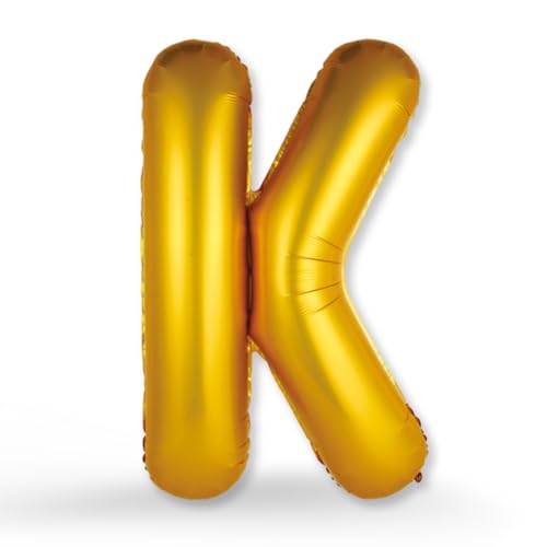 FUNXGO XXL Groß Folienballon Buchstaben K Gold -Riesen Alphabet ca. 100m - Verstärktes Material - Helium oder Luftfüllung - Perfekt für Geburtstag, Hochzeit, Party Dekoration & JGA - Ballon K Gold von FUNXGO