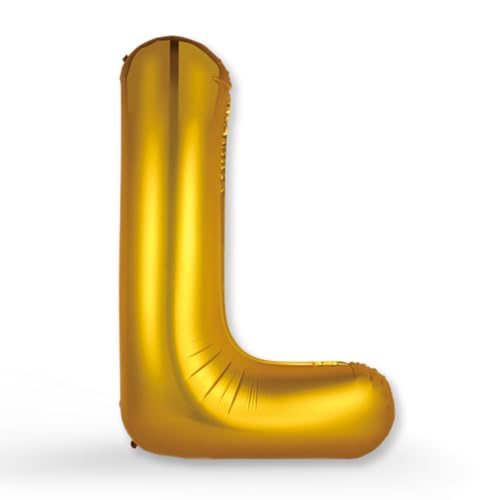 FUNXGO XXL Groß Folienballon Buchstaben L Gold -Riesen Alphabet ca. 100m - Verstärktes Material - Helium oder Luftfüllung - Perfekt für Geburtstag, Hochzeit, Party Dekoration & JGA - Ballon L Gold von FUNXGO