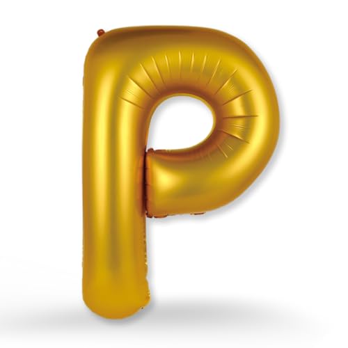 FUNXGO XXL Groß Folienballon Buchstaben P Gold -Riesen Alphabet ca. 100m - Verstärktes Material - Helium oder Luftfüllung - Perfekt für Geburtstag, Hochzeit, Party Dekoration & JGA - Ballon P Gold von FUNXGO