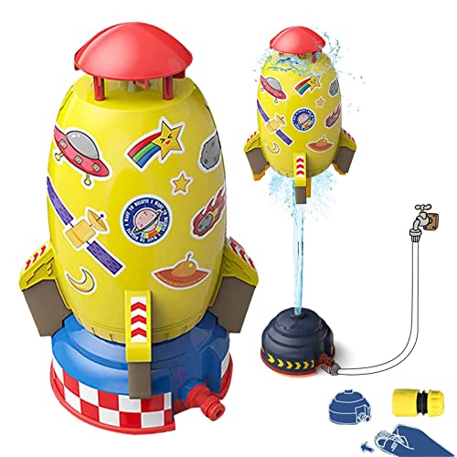 Outdoor Wasserspielzeug Sprinkler für Kinder Raketenform -Sprinklerspielzeug Sommer Outdoor Raketen Wassersprühspielspielzeug Langlebiger lustiger Wasserspiel für Kinder Jungen Hinterhof Gar von FUXHBFB