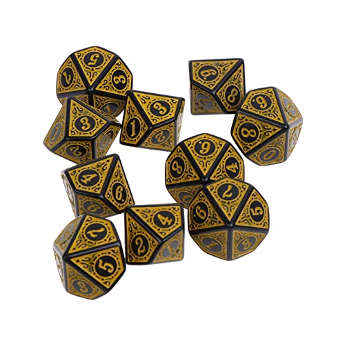 10 Stücke 5 Farben Facettenreiche Würfel D10 Polyedrische TRPG Spiele Würfel Set Brettspiel Unterhaltung Würfel von FUXIU