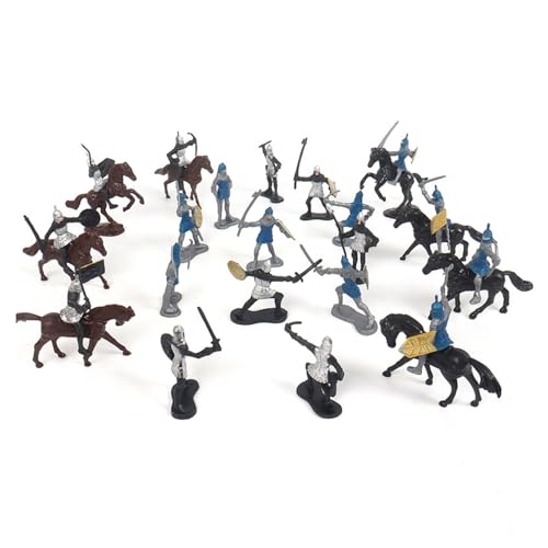 28Pcs Mittelalterlichen Ritter Soldat Modell Action Figuren Figur Bunte Kavallerie Für Krieger Interaktive Kinder Jungen Zu von FUXIU