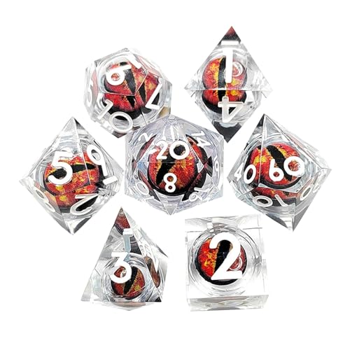 7PCS Polyhedral DiceSet Für RPG Tabletop Spiel Dragon Eyes Harz DiceSet Für RPG Rolle Spielen Spiel Würfel von FUXIU