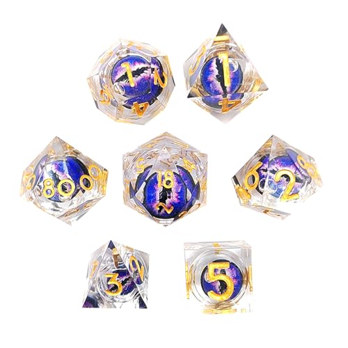 7PCS Polyhedral DiceSet Für RPG Tabletop Spiel Dragon Eyes Harz DiceSet Für RPG Rolle Spielen Spiel Würfel von FUXIU