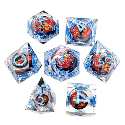 7PCS Polyhedral DiceSet Für RPG Tabletop Spiel Dragon Eyes Harz DiceSet Für RPG Rolle Spielen Spiel Würfel von FUXIU