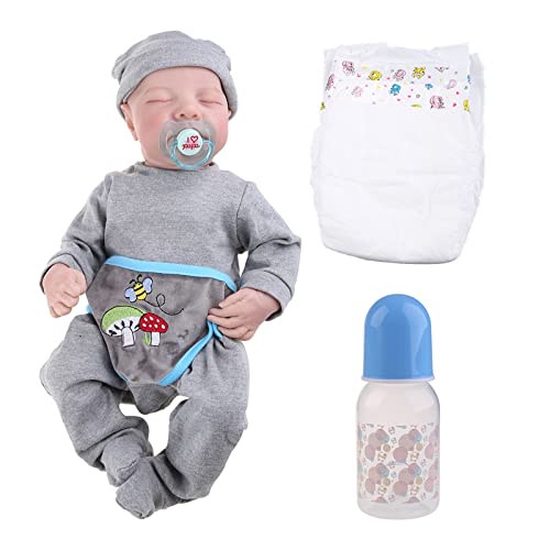 FUXIU 19 Zoll Realistisch Für Geschlossene Augen Schlafjunge Weiches Silikon Baby B Realistisches Babyspielzeug von FUXIU