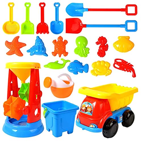 FUXIU 20-teiliges Sommerspiel Set Spielzeug Sandspielspielzeug Sandkasten Strandspielzeug Set Strand Sandspielzeug Sets Schwimmbad Spielzeug Kinderspielset von FUXIU