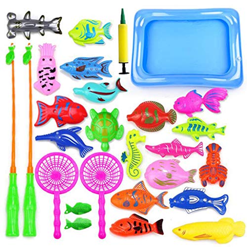 FUXIU 29-teiliges Magnetisches Angelspielzeug Aus Kunststoff Fischruten Teich Set Für Kinder Die Wasser Spielen von FUXIU