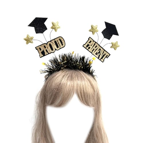 FUXIU Abschlusshut Mini Grade Lametta Stirnbänder Mini Grad Quaste Graduation Hut Mini Bachelor Hut Golden Lametta von FUXIU