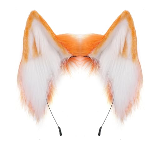 FUXIU Fluffys Ears Stirnband Handgemachte Kunstpelze Haarreifen für Animes Cosplay Kostüm Animes Kleid Party Cosplay Haarreifen von FUXIU