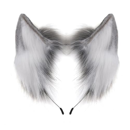 FUXIU Fluffys Ears Stirnband Handgemachte Kunstpelze Haarreifen für Animes Cosplay Kostüm Animes Kleid Party Cosplay Haarreifen von FUXIU