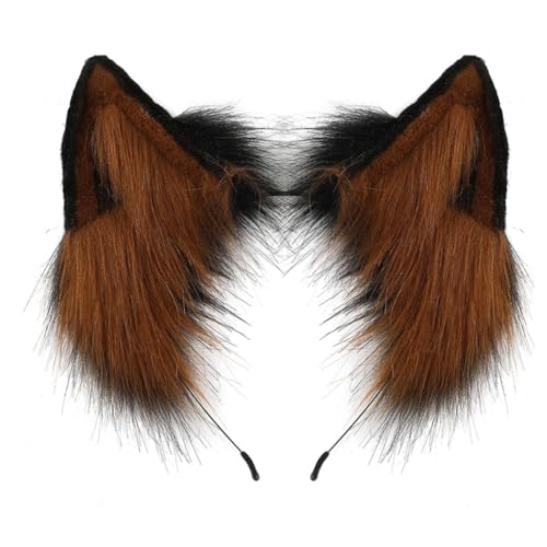 FUXIU Fluffys Ears Stirnband Handgemachte Kunstpelze Haarreifen für Animes Cosplay Kostüm Animes Kleid Party Cosplay Haarreifen von FUXIU