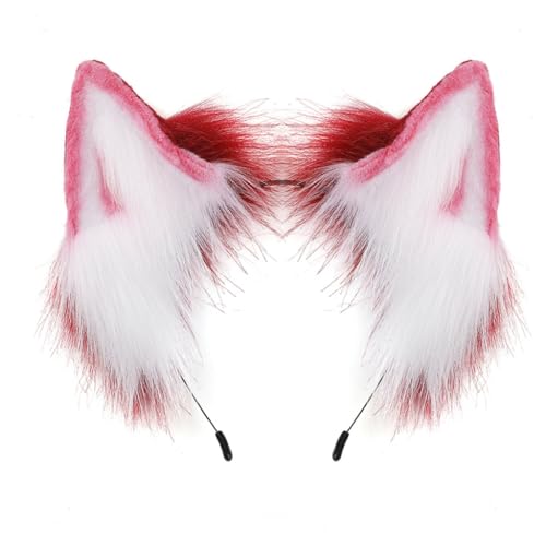 FUXIU Fluffys Ears Stirnband Handgemachte Kunstpelze Haarreifen für Animes Cosplay Kostüm Animes Kleid Party Cosplay Haarreifen von FUXIU