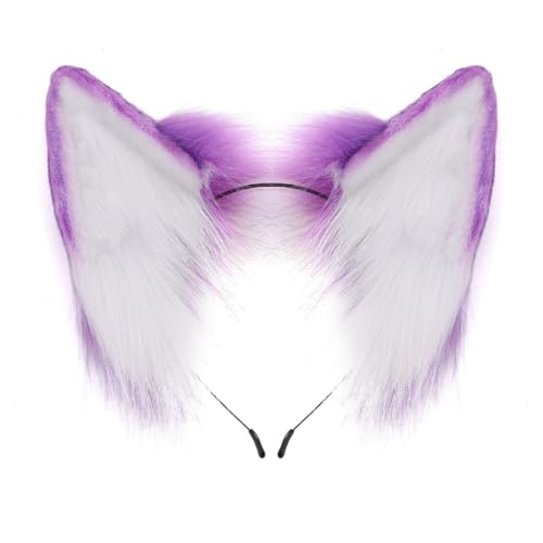 FUXIU Fluffys Ears Stirnband Handgemachte Kunstpelze Haarreifen für Animes Cosplay Kostüm Animes Kleid Party Cosplay Haarreifen von FUXIU