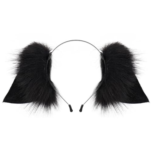 FUXIU Fuchs Kunstpelz Ohren Stirnband Niedlich Halloween Fasching Cosplay Kostüm Handgemachte Tier Pelzohren Haarreifen Frauen von FUXIU