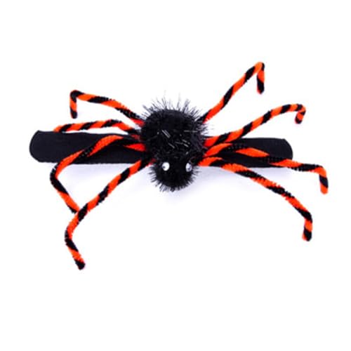 FUXIU Haarreif mit Halloween-Motiv, Spinnen, Haarband, Brosche, Anstecknadel, Kreis, Klatschen, Cosplay, Kostüm, Kopfschmuck für Erwachsene und Kinder, Bühnen-Kopfbedeckung von FUXIU