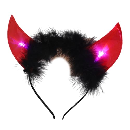 FUXIU Halloween Glow in the Dark Horn Headband for Costume Parties and Cosplay Hairbands Cow Horns Hair Hoop von FUXIU