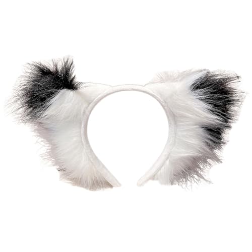 FUXIU Handgefertigtes Hundeohr-Stirnband Wolf Mädchen Cosplay Zubehör Biest Ohren Fursuit Maskerade Halloween Cosplay Party von FUXIU