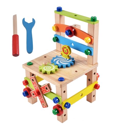 FUXIU Kinder Holz BAU Gebäude Spielzeug Für W/Muttern Schraubendreher Pädagogisches Spielzeug 3D Puzzle Gehirn Entwicklungsspielzeug von FUXIU