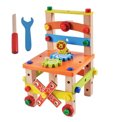 FUXIU Kinder Holz BAU Gebäude Spielzeug Für W/Muttern Schraubendreher Pädagogisches Spielzeug 3D Puzzle Gehirn Entwicklungsspielzeug von FUXIU