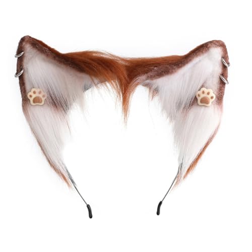 FUXIU Ohr-Stirnband mit Ohrschmuck, süßes Mädchen, Cosplay, Biest, Ohren, Pelzanzug, Maskerade, Halloween, Cosplay, Party von FUXIU