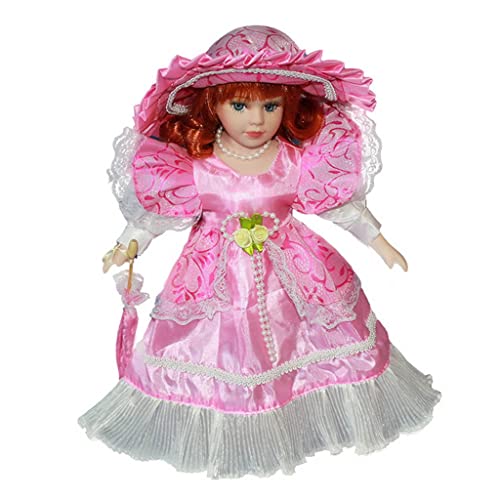 FUXIU Porzellan Viktorianischen Stil Für Puppen Menschenfiguren In Rotem Kleid Und Kindergeburtstagsgeschenke Für Erwachsene Exquisite Sammlung von FUXIU