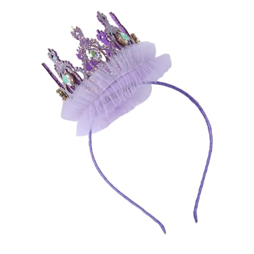 FUXIU Prinzessin Stirnband Schleier Tiaras Prinzessin Kronen Stirnband Geburtstag Kronen für Mädchen Geburtstag Party Stirnband Geburtstag Kronen von FUXIU