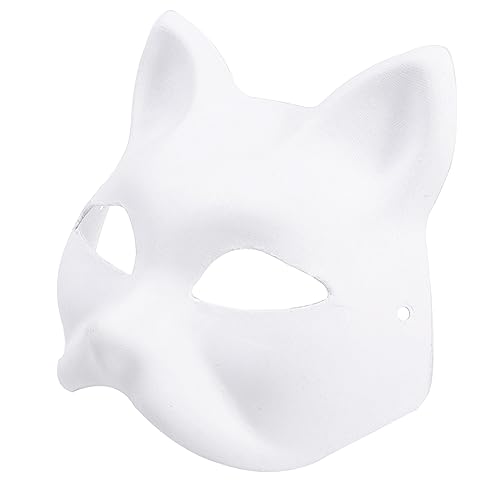 Katzenmaske Halloween Party Maske Handbemalte Füchse Maske Anime Cosplay Maske Halbe Gesichtsmaske Tiermaske Maskerade Maske von FUXIU