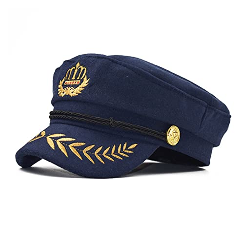 Vintage Matrosenhüte Militärhut Farbe Marine Armee Mit Krone Fancy Cosplay Kleid Zubehör Erwachsene Militärhüte von FUXIU