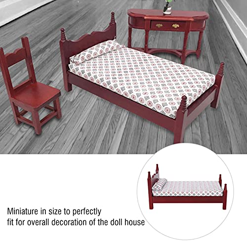 1:12 Doll House Wooden Single Bed - Miniature Furniture for Mini ' Dollhouse Decor Lovers von FUZHUI