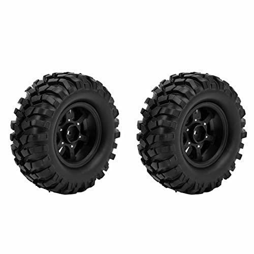 FUZHUI 96-mm-Gummireifen und Leichtmetallfelgen-Set für 1/10 RC Crawler – & Performance (Black) von FUZHUI