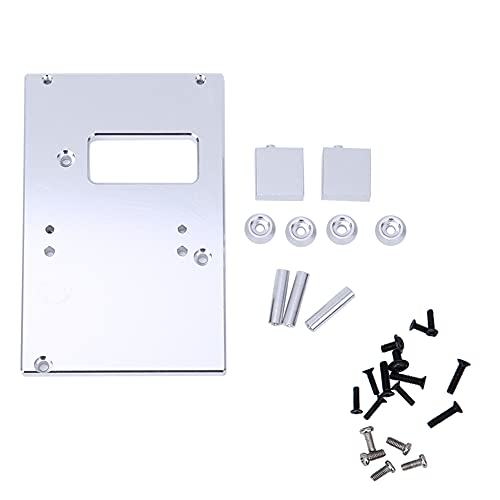 FUZHUI Lenkgetriebe-Befestigungsplatte aus Aluminiumlegierung 17G, kompatibel mit MN D90 MN 99 MN 91 FJ 45 RC-Autoteilen, inklusive Servo-Festplatte und Schraubenzubehör, präzise (Silver MN-010S) von FUZHUI