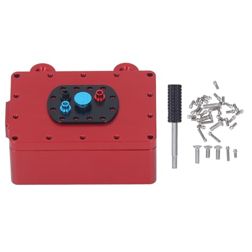 FUZHUI RC-Empfängerbox aus Aluminiumlegierung mit Dichtung für 1/10 RC-Crawler-Autos – Installation und leichte Konstruktion (Red) von FUZHUI