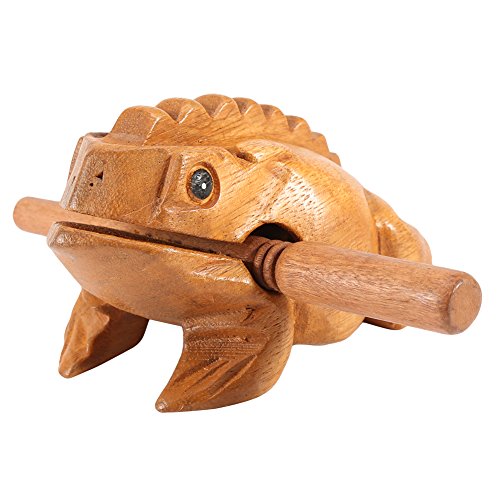 Wooden Lucky Frog Musical Instrument - Traditional Craft for Home Office Decor and Good Fortune (No. 4 12.7CM) von FUZHUI