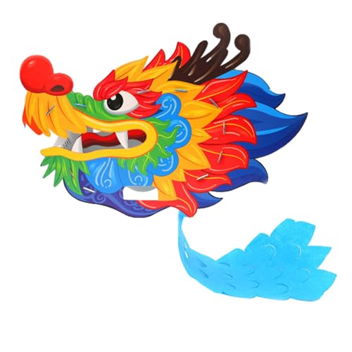 FUZYXIH Drachenkopf Masken Sets Chinesische Papier Drachenkopf Maske Chinesisches Neujahrszubehör Für Kinder Erwachsene Weihnachten Halloween Papier Drachenpuppe Papier Drachen Set von FUZYXIH