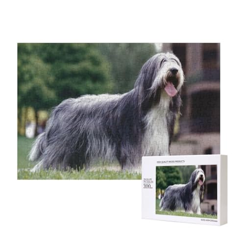 300 Stück Holzspielzeug-Puzzlespiele, Erwachsenenpuzzle, Familienspiele, Wanddekorationen, Bearded Collie, Beardie, Curly, Graue Hunde, Haustiere,wie Gezeigt,Einheitsgröße von FUkker