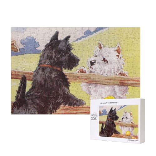 300 Stück Holzspielzeug Puzzlespiele Erwachsenenpuzzle Familienspiele Wanddekorationen Scottish Terrier Hund West Highland Terrier,wie Gezeigt,Einheitsgröße von FUkker