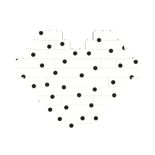 Bausteinblock Puzzle Herz, DIY Bausteinblock 3D Mikrobausteine,Seamless, Punktmuster, Schwarz Weiß von FUkker