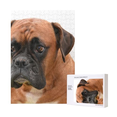 Boxerhund Mit Traurigem Gesicht, Puzzle Für Erwachsene, 300 Teile Puzzle Für Erwachsene, Puzzle 300 Teile Für Erwachsene Anspruchsvolle Puzzlespiele,11x15,7 Zoll von FUkker