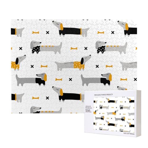 Dackel, 500 Stück Holzspielzeug, Puzzlespiele, Erwachsenenpuzzle, Familienspiele, Wanddekorationen,wie Gezeigt,Einheitsgröße von FUkker