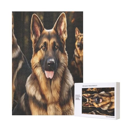 Deutscher Schäferhund Bedruckt, Puzzle Für Erwachsene, 300 Teile, Puzzle Für Erwachsene, Puzzle 300 Teile Für Erwachsene, Herausfordernde Puzzlespiele,11x15,7 Zoll von FUkker