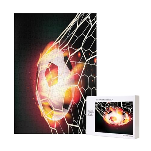 Futbol Meta Fuego, Puzzle Für Erwachsene, 300 Teile, Puzzle Für Erwachsene, Puzzle 300 Teile Für Erwachsene, Herausfordernde Puzzlespiele,11x15,7 Zoll von FUkker