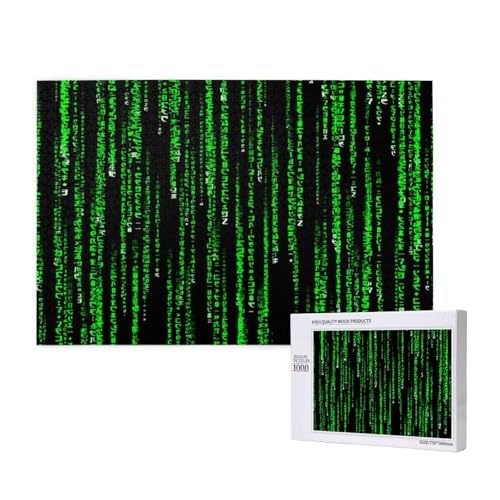 Grüne Matrix, 1000 Stück Holzspielzeug-Puzzlespiele, Erwachsenenpuzzle, Familienspiele, Wanddekorationen,wie Gezeigt,Einheitsgröße Grüne Matrix, 1000 Stück Holzspielzeug-Puzzlespiele, Erwachsenenpuzzle, Familienspiele, Wanddekorationen,wie Gezeigt,Einheitsgröße von FUkker