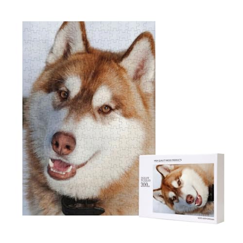 Huskies-Druck, Puzzle Für Erwachsene, 300 Teile, Puzzle Für Erwachsene, Puzzle 300 Teile, Für Erwachsene, Herausfordernde Puzzlespiele,11x15,7 Zoll von FUkker