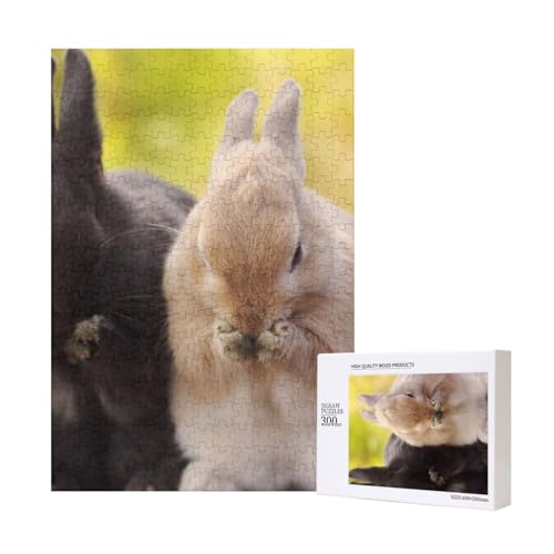 Kaninchen Flauschig, Puzzle Für Erwachsene, 300 Teile Puzzle Für Erwachsene, Puzzle 300 Teile Für Erwachsene Anspruchsvolle Puzzlespiele,11x15,7 Zoll von FUkker