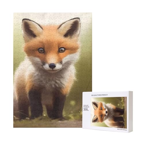 Niedlicher Fuchs-Druck, Puzzle Für Erwachsene, 300 Teile, Puzzle Für Erwachsene, Puzzle 300 Teile Für Erwachsene, Herausfordernde Puzzlespiele,11x15,7 Zoll von FUkker