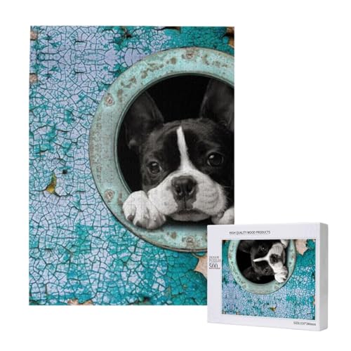 Puzzle Für Erwachsene, 500 Teile, Puzzle Für Erwachsene, Puzzle 500 Teile Für Erwachsene, Herausfordernde Puzzlespiele, Boston Terrier,15x20,4 Zoll von FUkker