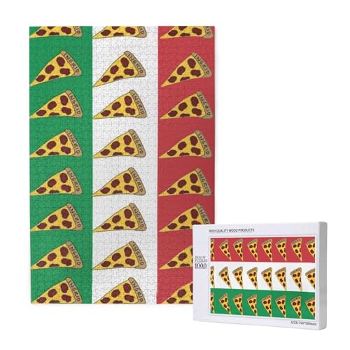 Puzzles Für Erwachsene, 1000 Teile, Puzzle Für Erwachsene, Puzzle 1000 Teile Für Erwachsene, Herausfordernde Puzzlespiele, Italien-Pizza-Flagge,19,7 x 29,5 Zoll von FUkker