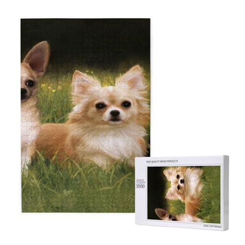 Puzzles Für Erwachsene, 1000 Teile, Puzzles Für Erwachsene, Puzzle 1000 Teile Für Erwachsene, Herausfordernde Puzzlespiele, Baby-Chihuahua-Hunde,19,7 x 29,5 Zoll von FUkker